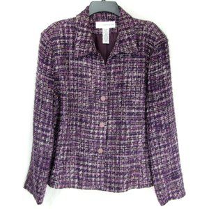 SAG HARBOR Purple Acrylic Blazer Coat Jacket